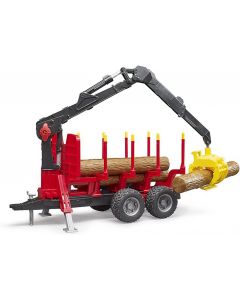 TIMBER TRAILER WITH LOADING CRANE SCALE 1:16
